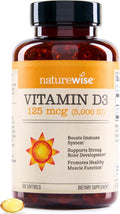 NatureWise Vitamina D3 5000 UI (125 mcg) con Aceite de Oliva Virgen Extra Orgánico - 360 Cápsulas Blandas