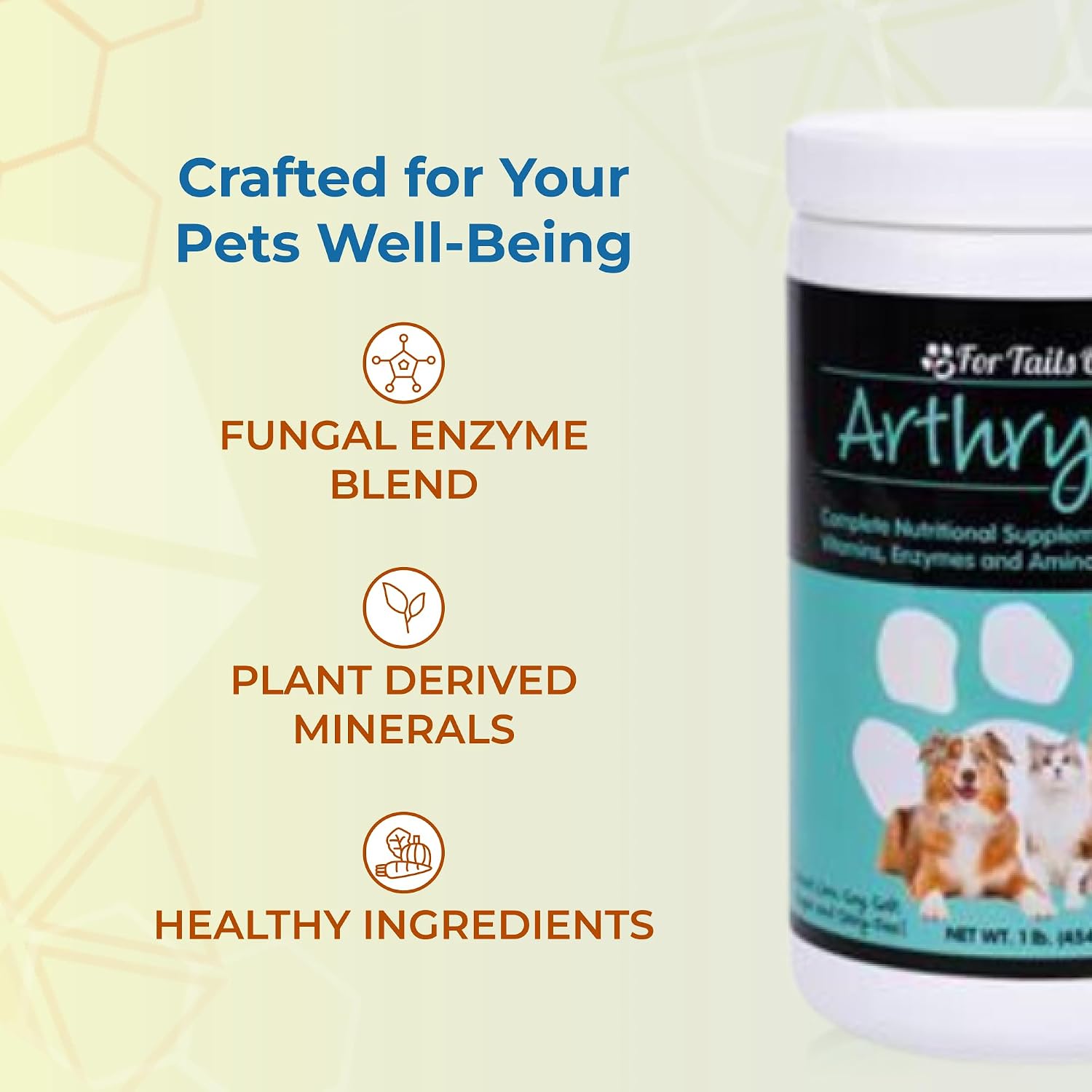 Youngevity Arthrydex Complete Nutritional Supplement for Dogs and Cats - Vitamins, Probiotics, and Enzymes - 2 x 454g Jars