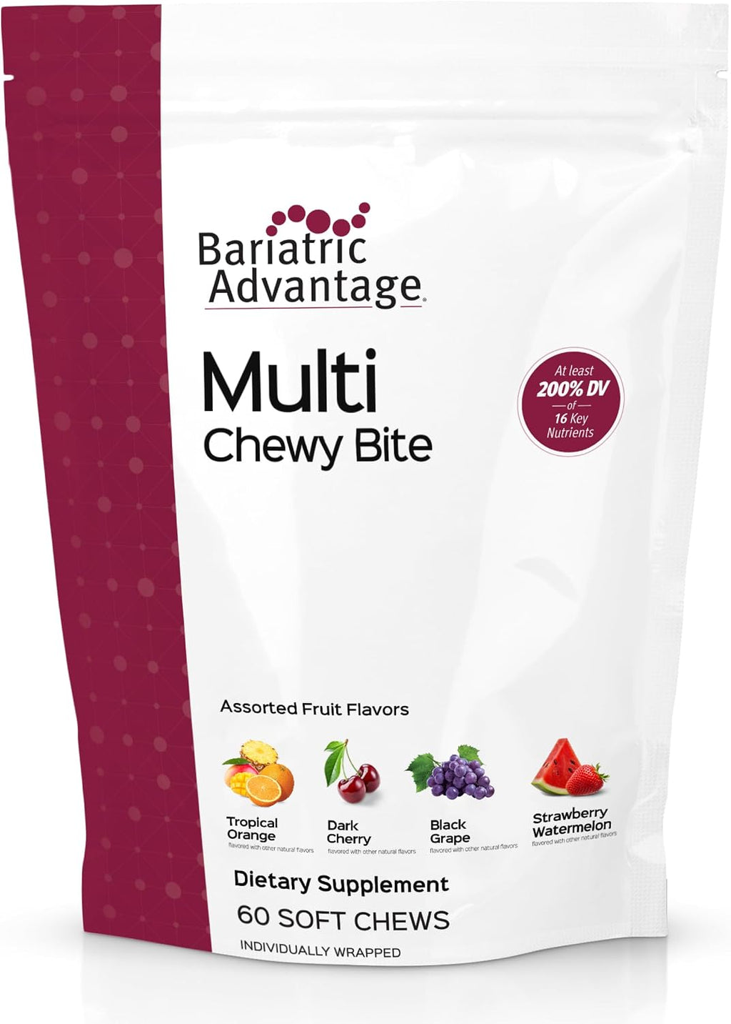 Bariatric Advantage Multi Chewy Bite - Multivitamínico masticable sabor naranja tropical (60 unidades)
