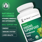 Dr. Berg's Greens Superfood - Comprimidos de Vegetales Crucíferos con 11 Fitonutrientes Orgánicos - 90 Comprimidos