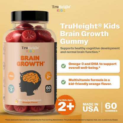 TruHeight Kids Brain Growth Gummies – Claridad mental y enfoque: La combinación de nutrientes puede favorecer la – Image 2