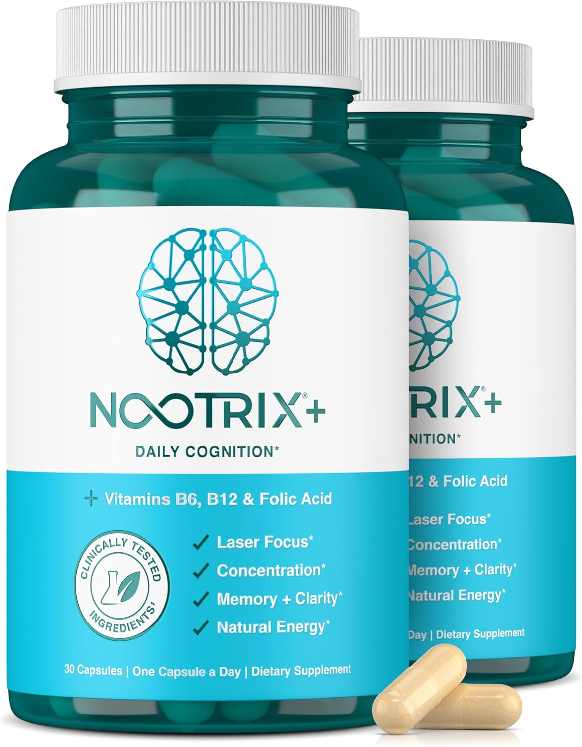 Nootrix Brain Plus - Suplemento Nootrópico con Vitaminas B (30 Cápsulas)