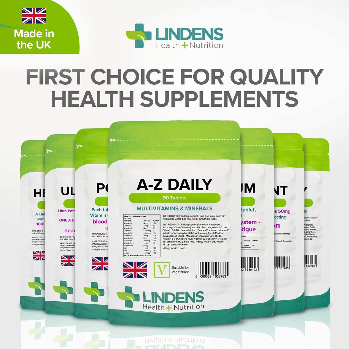 Multivitamin A-Z Daily Tablets 90 Tablets by Lindens – Image 9