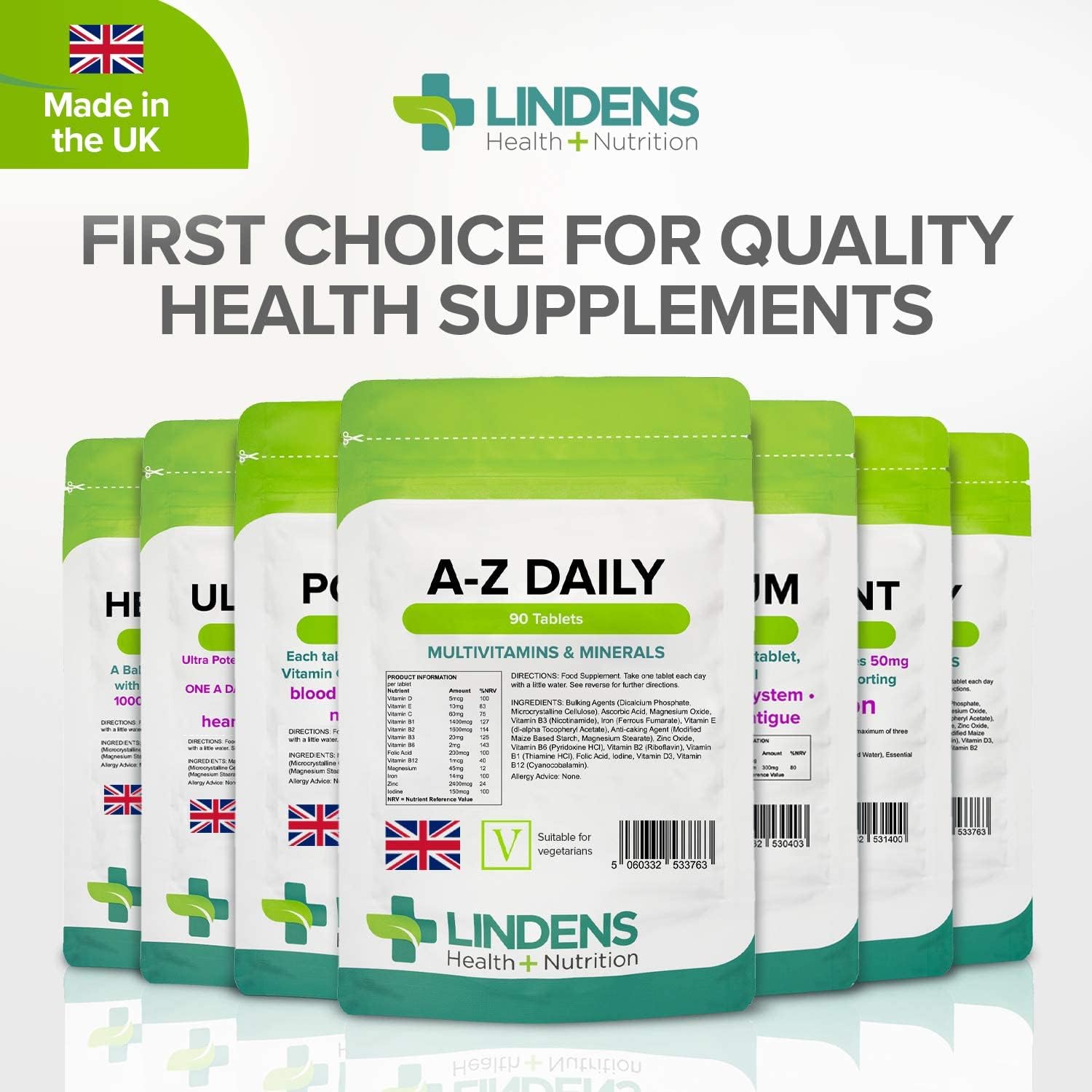 Multivitamínico A-Z Comprimidos diarios 90 Comprimidos de Lindens