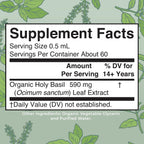 Gotas Orgánicas de Albahaca Sagrada (Holy Basil) de MaryRuth's | 590 mg | Extracto Líquido | Vegano | Sin Gluten | 30 ml