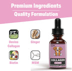 Winnie & Lottie Colágeno Líquido para Perros - Sabor a Bacon, 30 ml