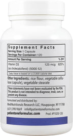 Patient One Vitamina D3 5.000 UI – 120 Cápsulas (Pack de 2)