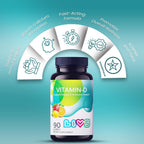 LIVS Vitamina D3 2000 IU Gominolas - Apoyo Inmunitario y Óseo - 90 Unidades