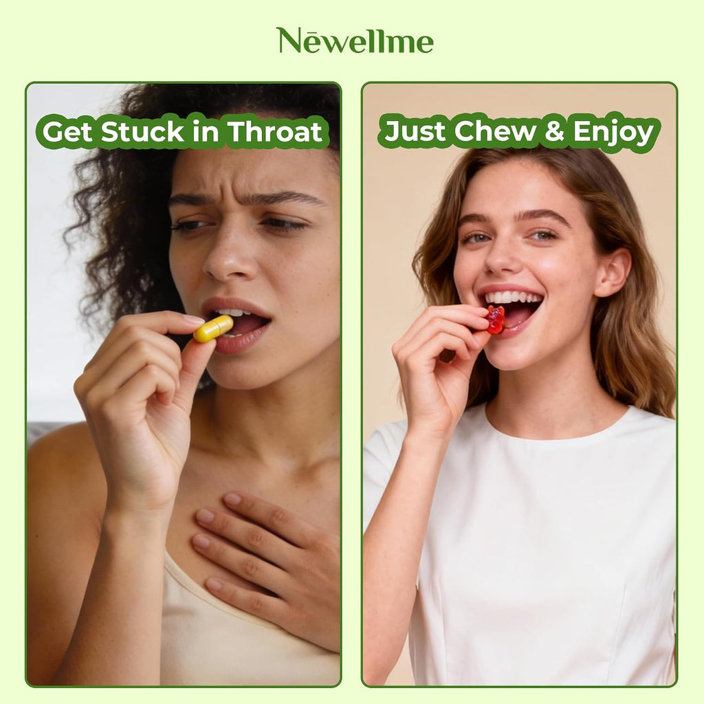 NEWELLME Gominolas de Vinagre de Manzana con la Madre y B12 – Sin Azúcar, Veganas, 120 uds