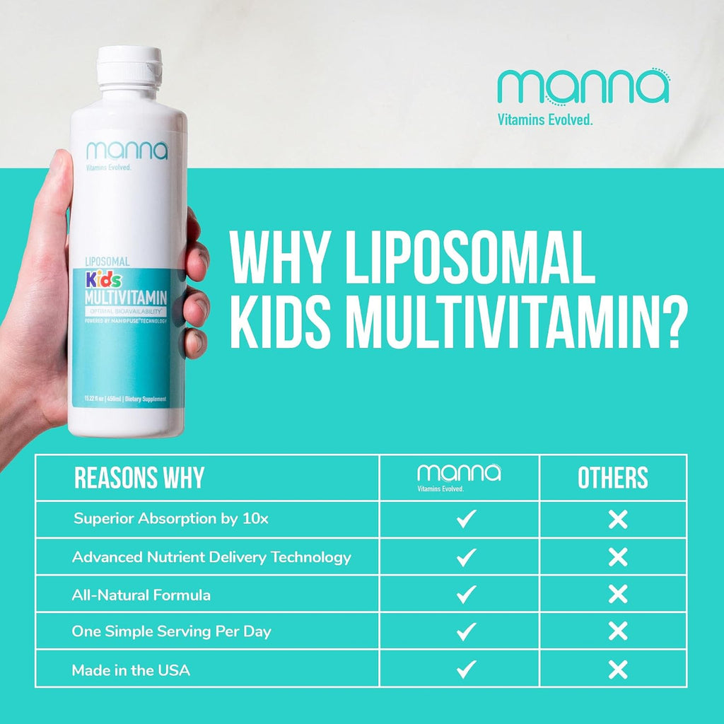 Manna Vitamins Evolved Multivitamínico Liposomal para Niños
