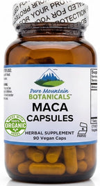 Cápsulas de Raíz de Maca Orgánica de Perú - 1000mg - Mezcla Cruda y Gelatinizada - 90 Cápsulas Veganas Kosher