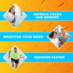 Brain Assist - Suplemento para el cerebro con curcumina, uridina y omega-3, sabor naranja