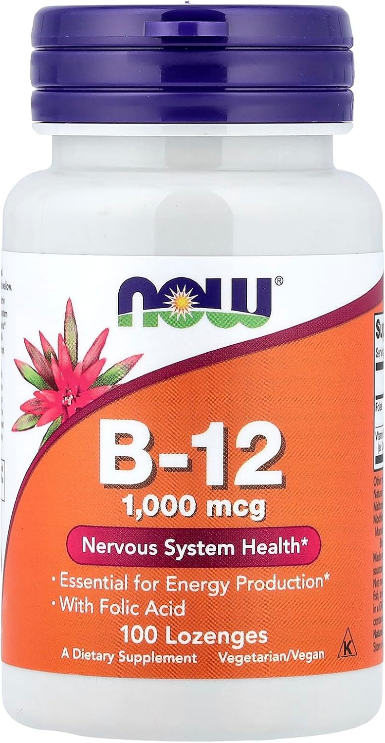 NOW Foods B-12, 100 Pastillas Masticables