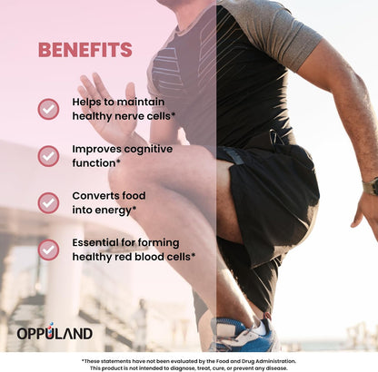 Oppuland Metilcobalamina B12 5000 mcg con – Función normal del sistema nervioso: Esencial para la salud neuronal y – Image 3