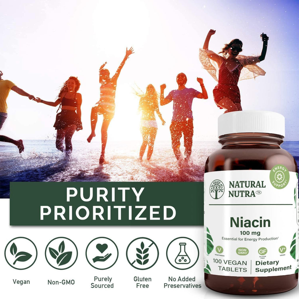 Natural Nutra Niacina 100 mg – Suplemento de Vitamina B3, 100 Comprimidos (Pack de 3)