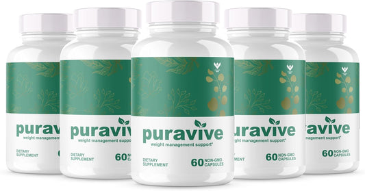 (5 Pack) Puravive - Cápsulas Puravive, Método de Arroz Exótico, BAT Levels - 300 Cápsulas