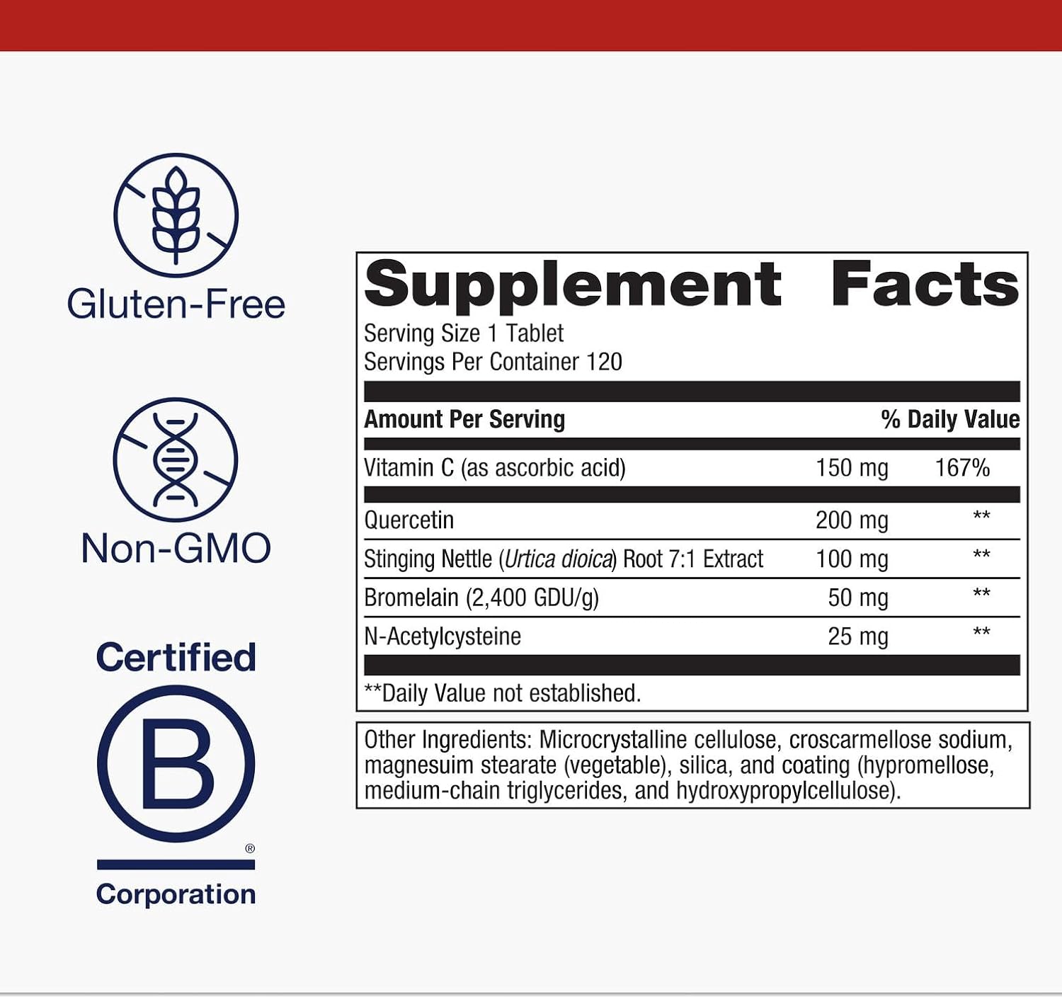 Metagenics Sinuplex - Complejo Respiratorio e Inmunológico con Vitamina C, Quercetina, Ortiga, NAC y Bromelina