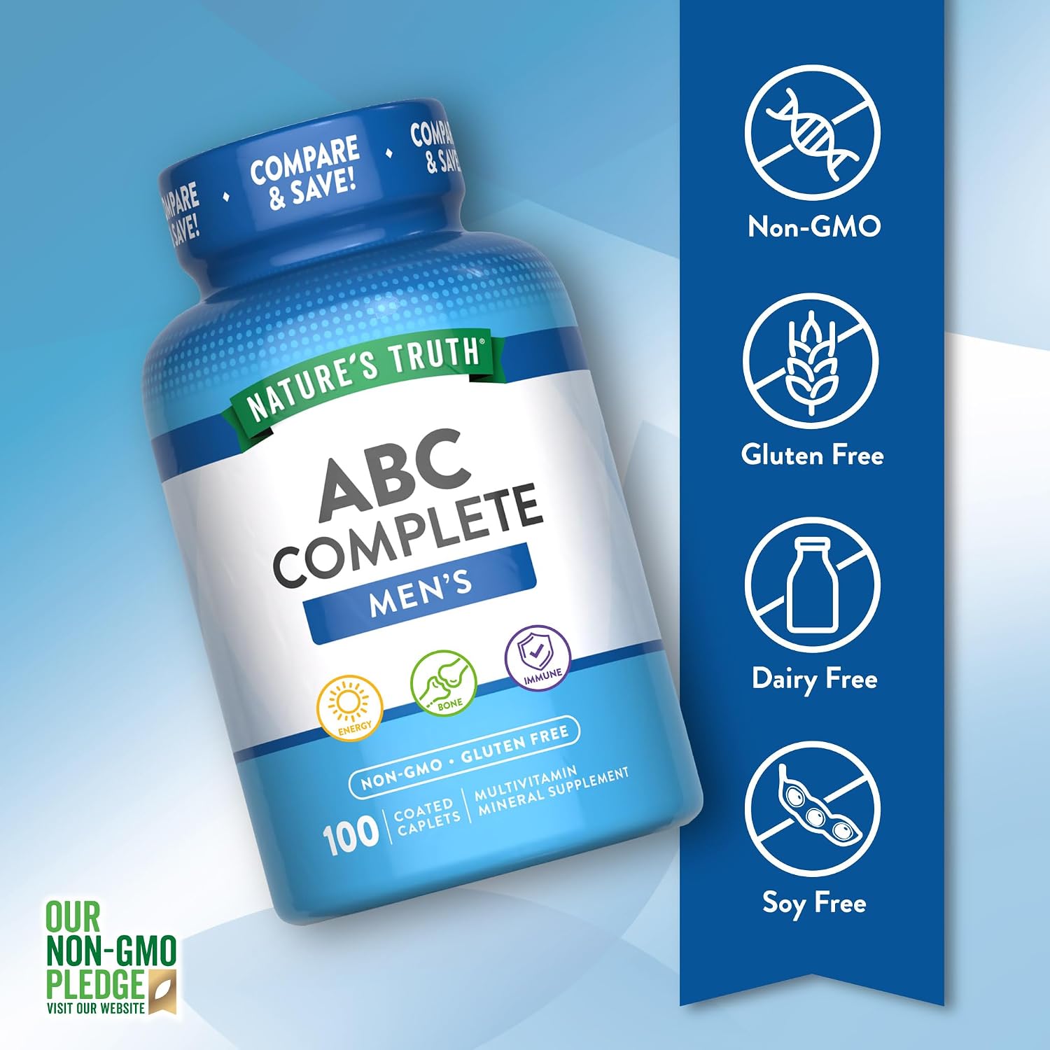Nature's Truth Multivitamínico para Hombres con Hierro - 100 Cápsulas