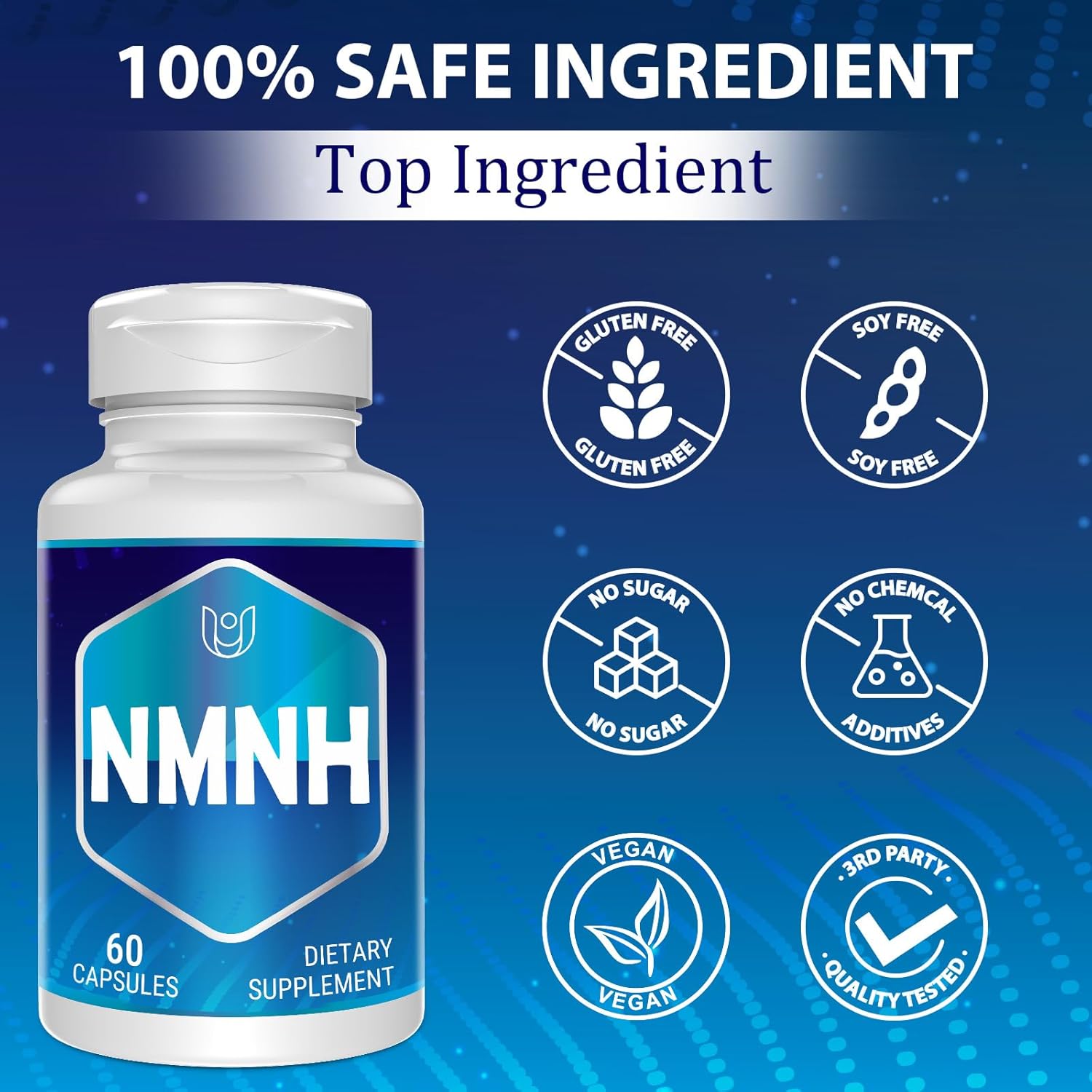 NMNH (Dihidronicotinamida Mononucleótido) 500 mg, 60 Cápsulas - Suplemento de NAD+