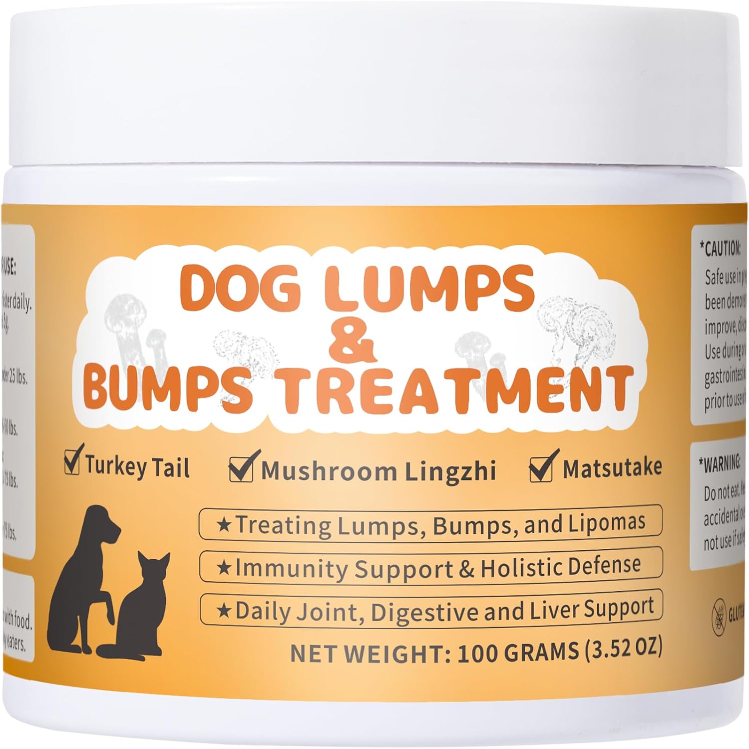 Suplemento de Hongos en Polvo para Perros – Apoyo Digestivo e Inmunológico, Movilidad Mejorada, 100 g