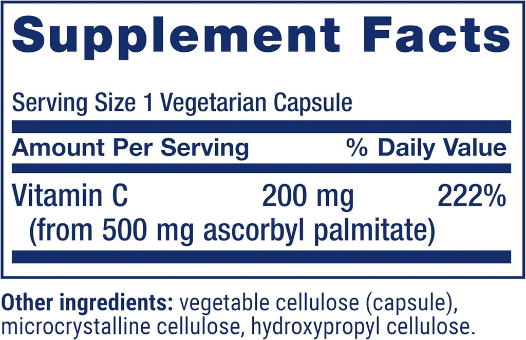 Life Extension Ascorbyl Palmitate 500 mg – 100 Capsules