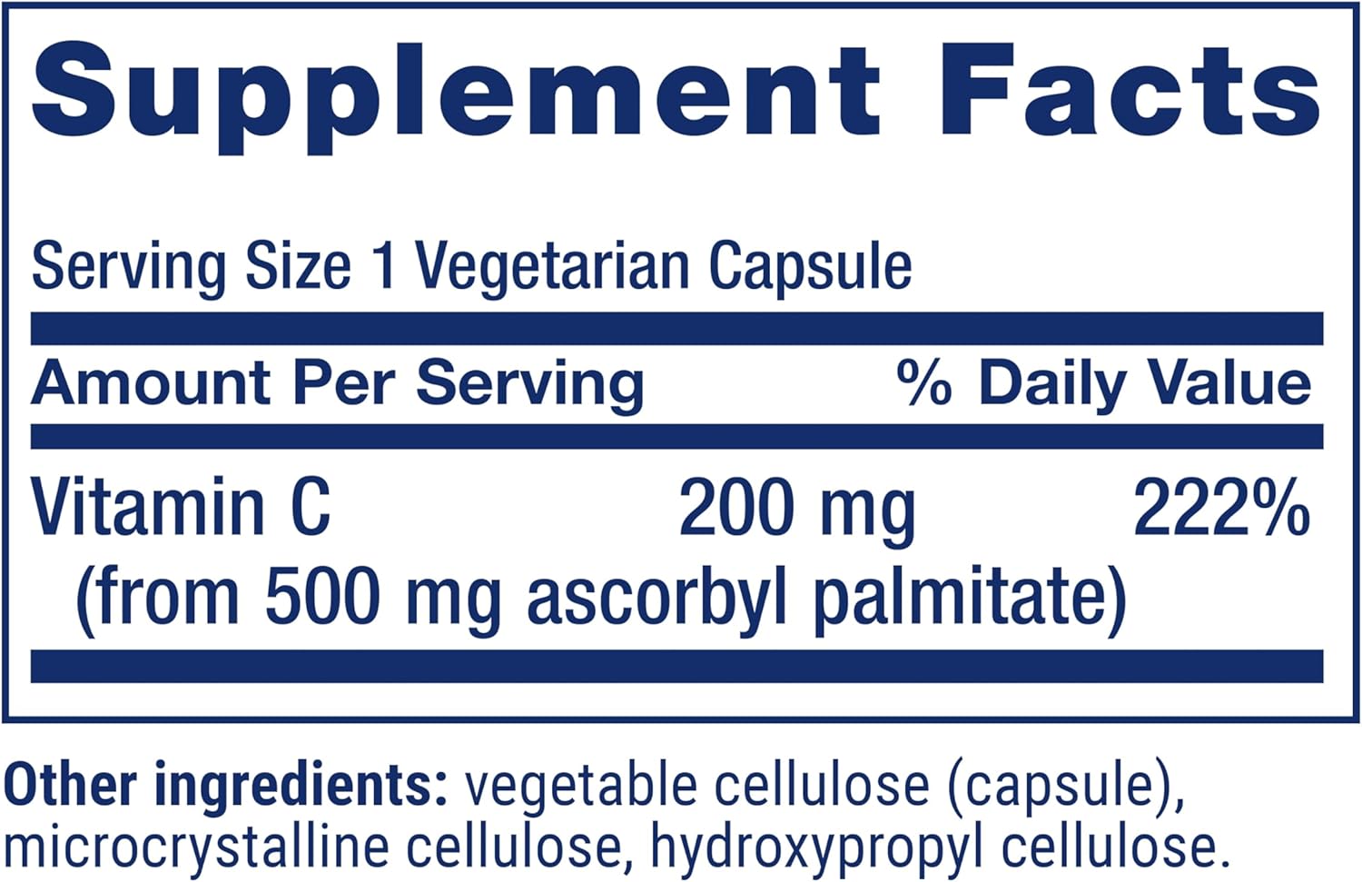 Life Extension Ascorbyl Palmitate 500 mg – 100 Capsules