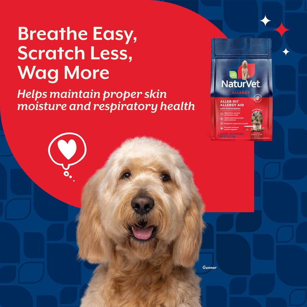 NaturVet Scoopables Aller-911 - Apoyo para alergias en perros - Sabor a bacon ahumado - 312 g
