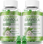 Gominolas de Graviola (Soursop) con Vitamina C y Zinc - 60 Gominolas Sin Azúcar, Veganas y Sin Gluten