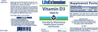Life Extension Vitamina D3 25 mcg (1000 UI) – 2x250 cápsulas blandas