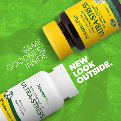 NaturesPlus Ultra-Stress con Hierro, Liberación Sostenida - 30 Comprimidos Vegetarianos – Image 2