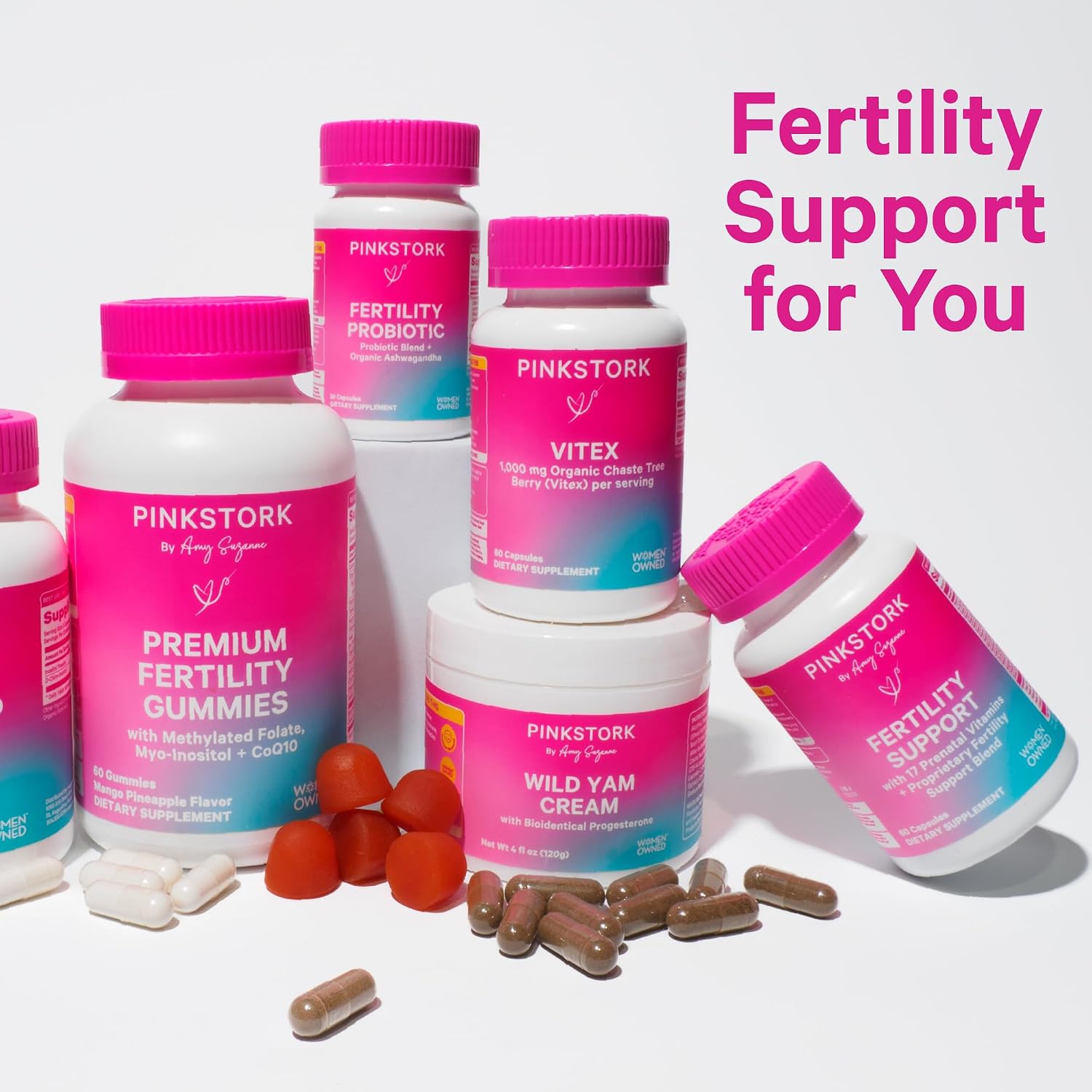 Pink Stork Probióticos de Fertilidad para Mujeres con Ashwagandha – 30 Cápsulas