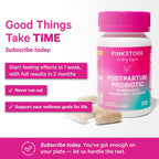 Pink Stork Probióticos Postnatales - 30B UFC con Ashwagandha y Manzanilla, 30 Cápsulas