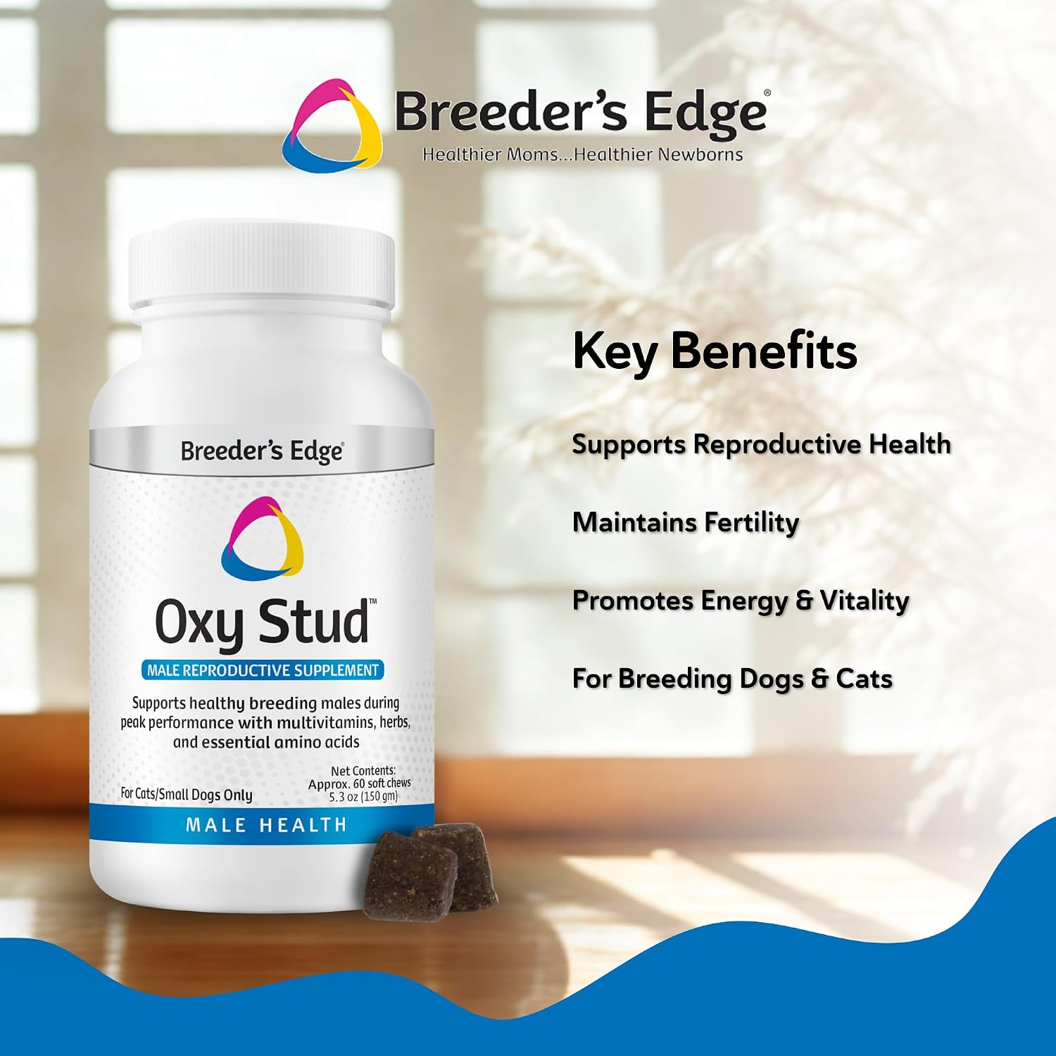 Breeder’s Edge Oxy Stud Multivitamínico para Perros y Gatos Pequeños (60 chews)