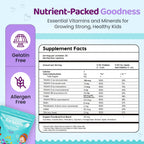 ZettoA Multivitamínico Infantil - Gomitas de Frutos Rojos con 11 Vitaminas y Minerales - Sin Azúcar, Vegano, Sin Gluten - 30 Unidades