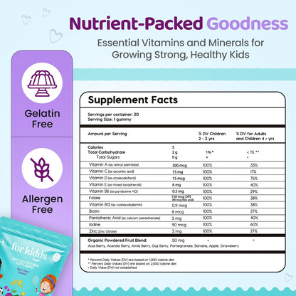 ZettoA Multivitamínico Infantil - Gomitas de – Salud ósea y dental: La vitamina D contribuye a la absorción y – Image 2