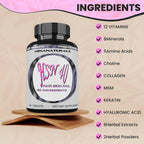 HSN 40 Hair Skin and Nails - 40 Ingredientes con Biotina 10000 mcg, Queratina y Colágeno