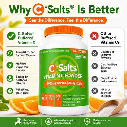 C-Salts Vitamina C en Polvo Tamponada - Orgánica, 4000 mg por Dosis, 84 Raciones - 227 g – Image 5