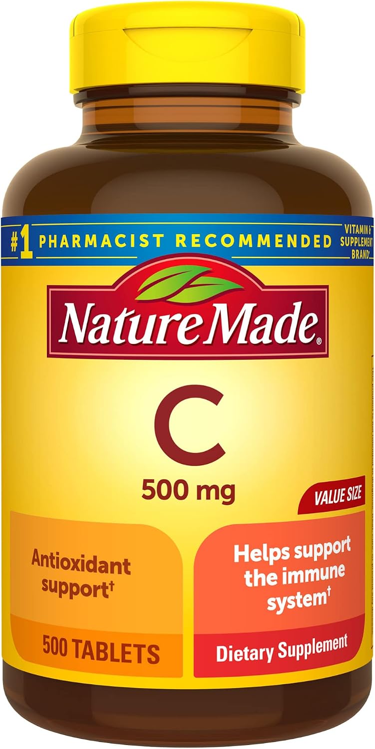 Nature Made Vitamin C 500 mg Immune Support Tablets, 100 Count (100-Day Supply)