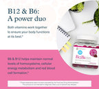 Youtheory B12B6 Gummies - Vitamina B12 y B6 - Apoya el Estado de Ánimo, Sistema Nervioso y Metabolismo* - Sin Azúcar - Sin Lácteos, Soja ni Gluten - 60 Gomitas
