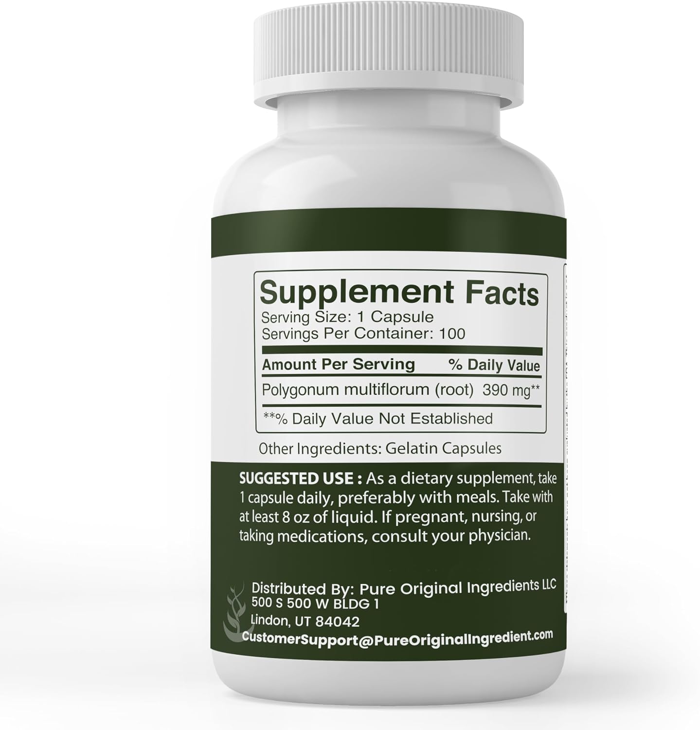Pure Original Ingredients Fo-Ti (He Shou Wu) - 100 Cápsulas