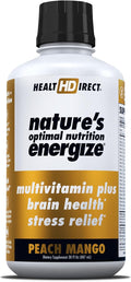 HEALTH DIRECT - Nature's Optimal Nutrition Energize Líquido Multivitamínico Superfood - 140+ Nutrientes - Claridad Mental y Energía - Apoyo Inmunológico y Cardiovascular – 30 Dosis – Melocotón Mango