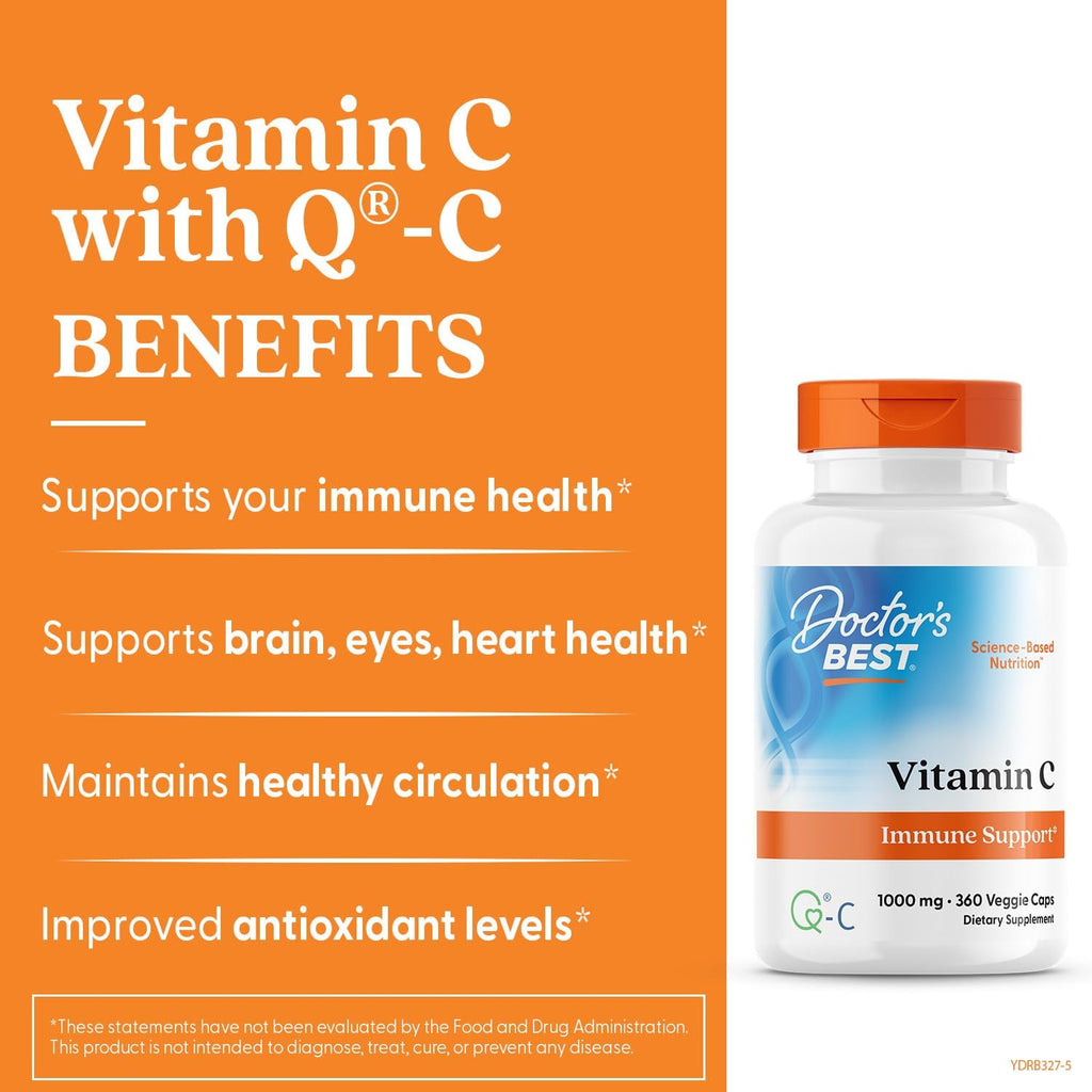 Doctor's Best Vitamina C 1000 mg – 360 Cápsulas Veganas