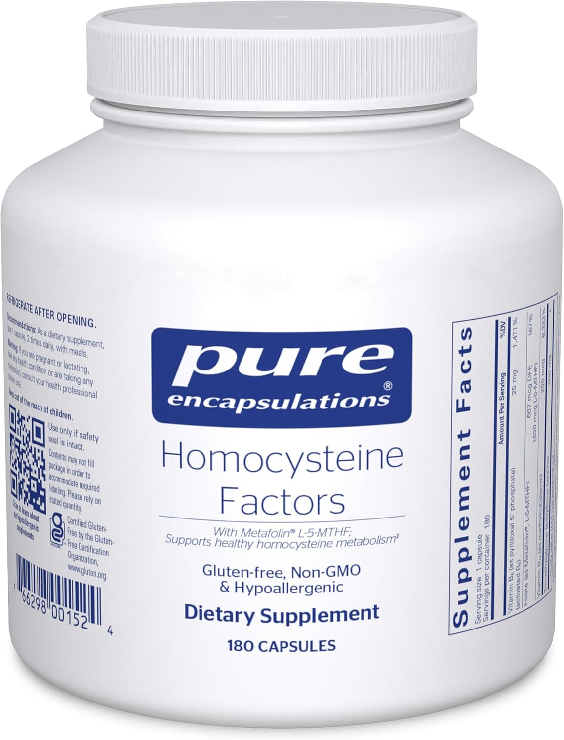 Pure Encapsulations Homocysteine Factors – 180 Cápsulas