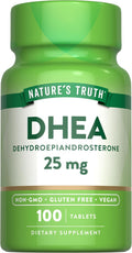 Nature's Truth DHEA 25mg Comprimidos - 100 uds - Vegano, No GMO y Sin Gluten