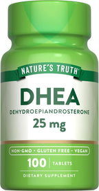 Nature's Truth DHEA 25mg Comprimidos - 100 uds - Vegano, No GMO y Sin Gluten