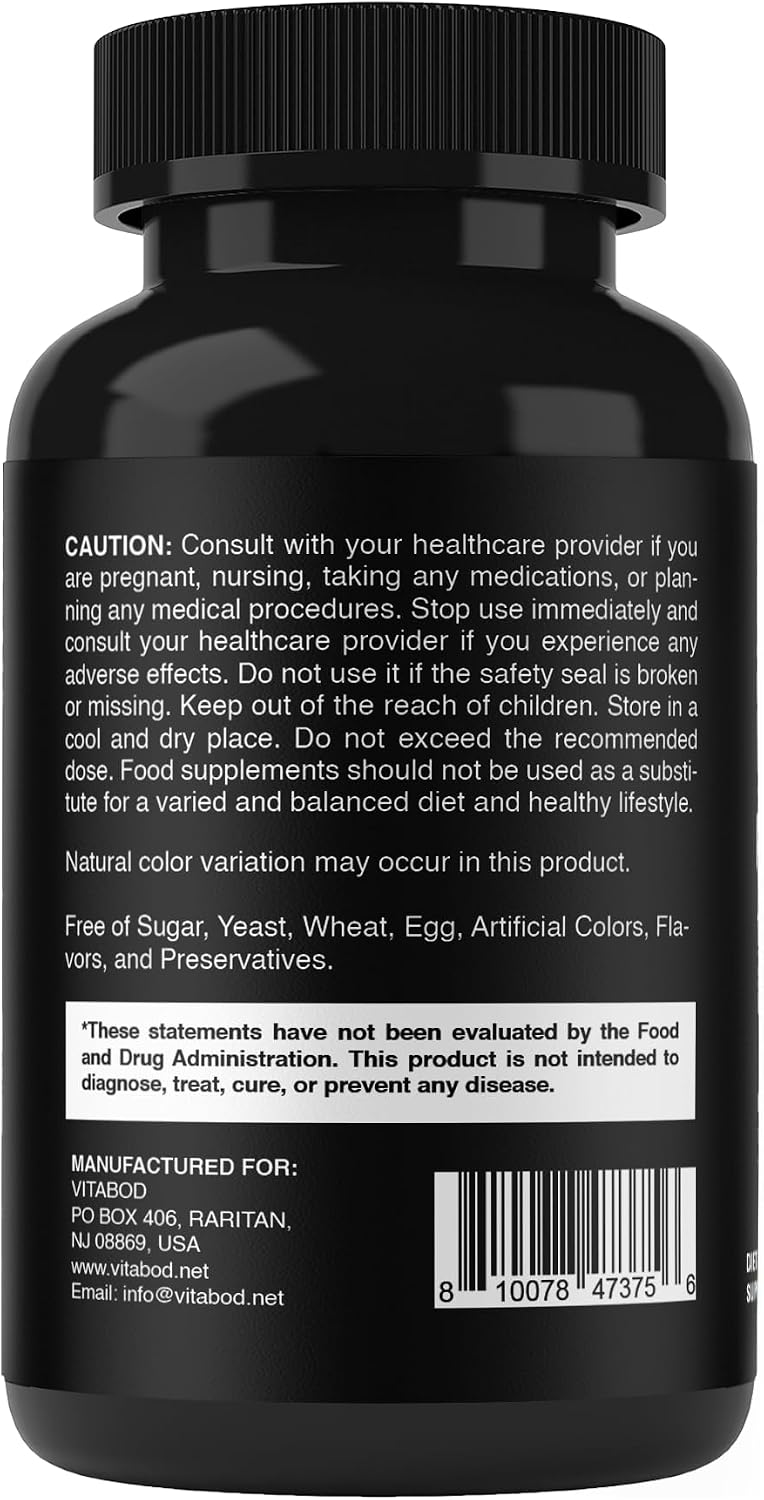 Vitabod Ácido Fólico 1 mg (1000 mcg) - 500 Comprimidos Veganos