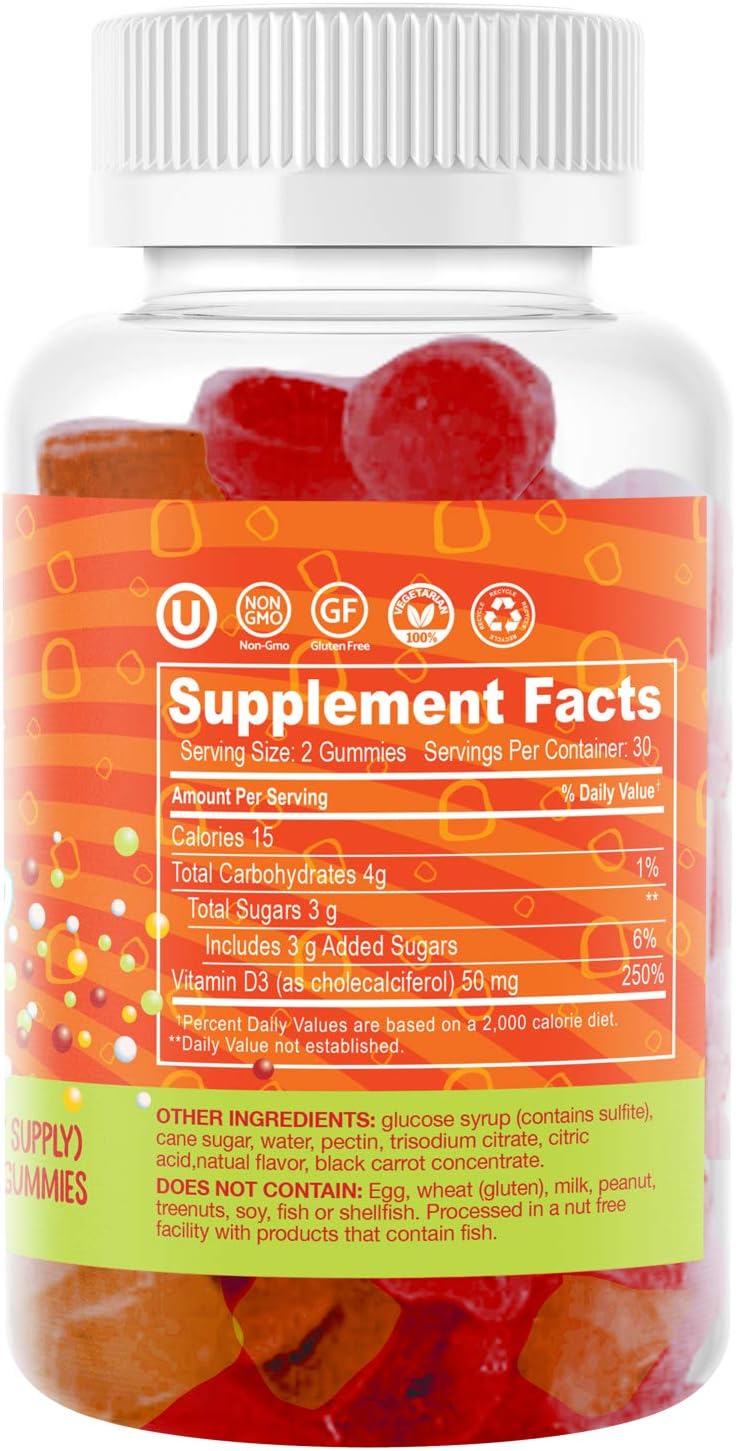 Vital+Boon Vitamin D3 Gummies 2000 IU - 60 Gominolas Veganas