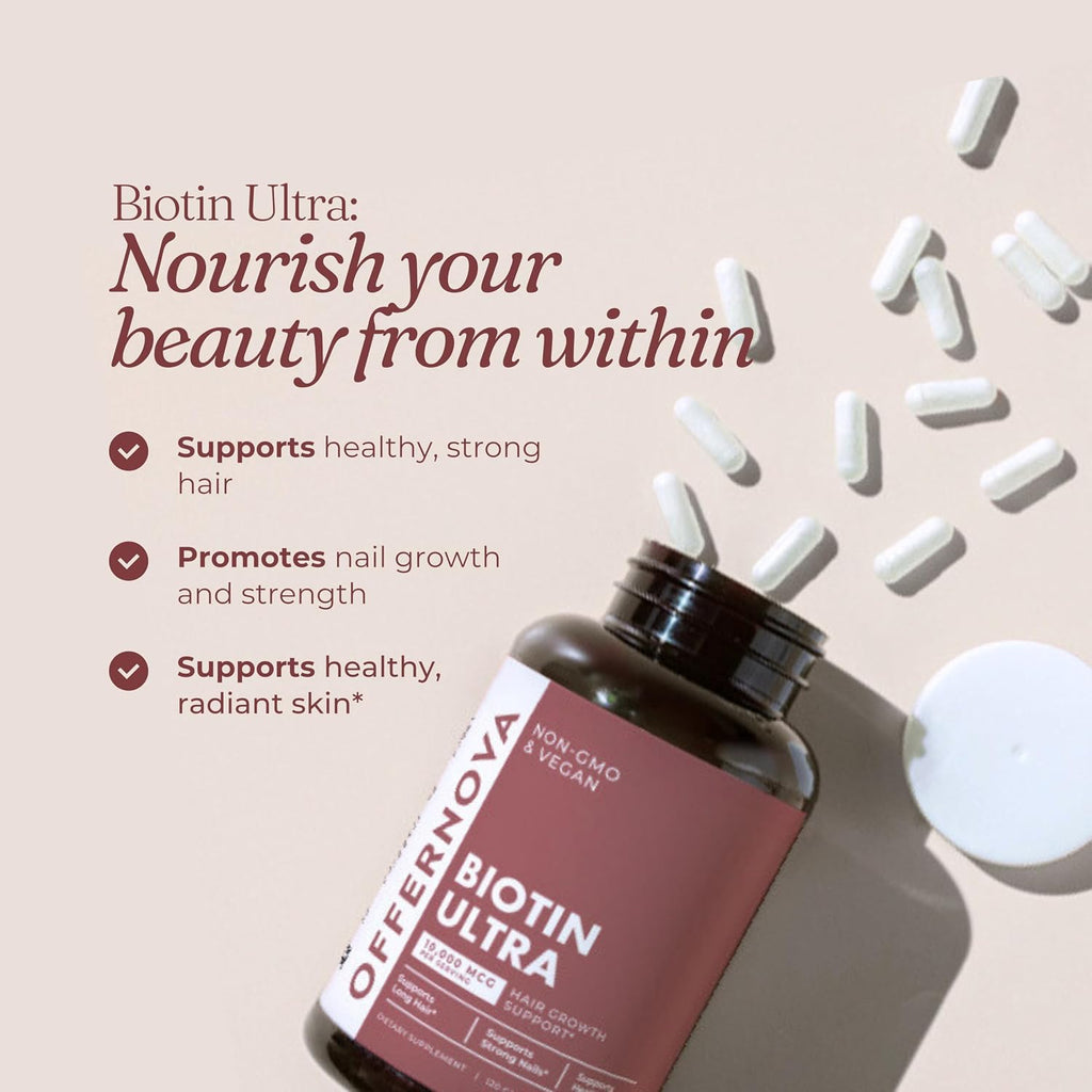 Offernova Biotin Ultra: Biotina 10.000 mcg - 120 Comprimidos