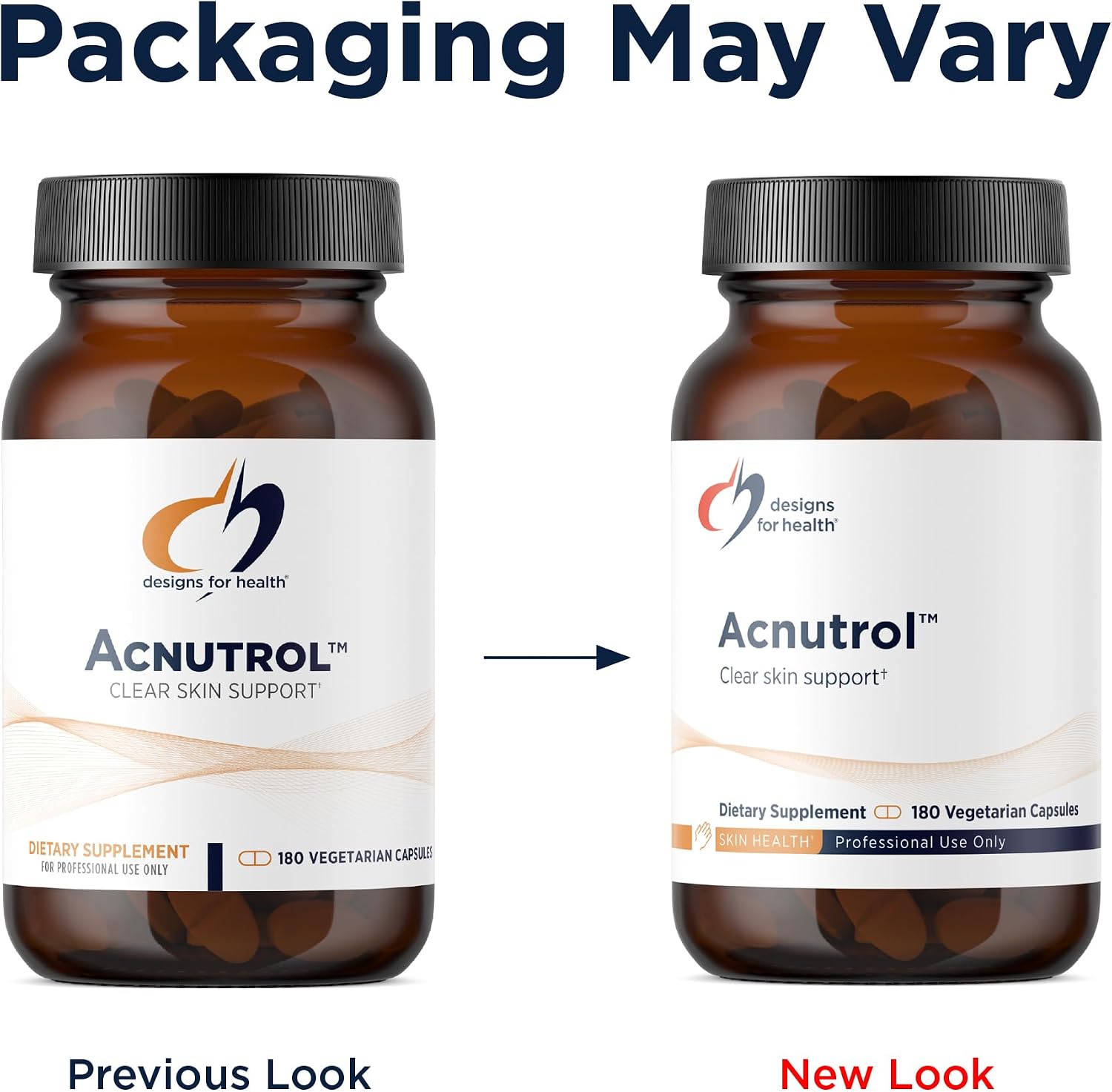 Designs for Health Acnutrol – Pantothenic Acid and Vitamins for Skin (180 Capsules)
