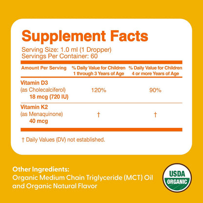 Feel Great USDA Organic Liquid Vitamin D – Vitamina K2 (menaquinona): Actúa como un "director de tráfico" del – Image 5